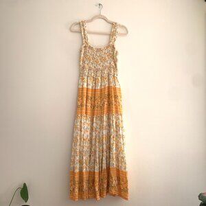 Aura Yellow Floral Midi Dress